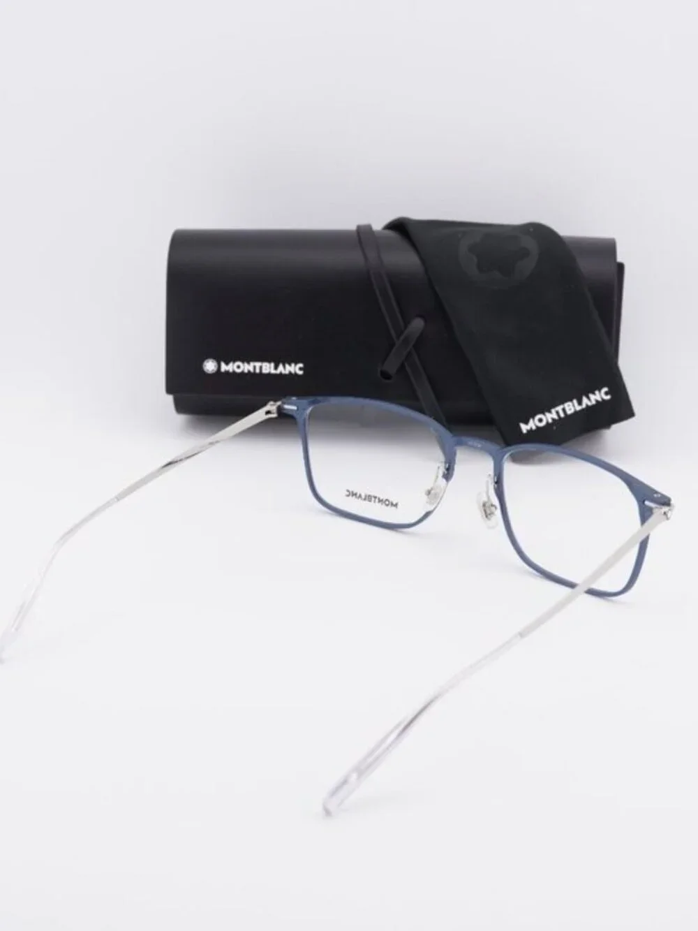 Montblanc MB0193O 003 Rectangle Eyeglasses 55mm – Blue
